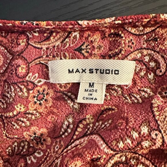 Max Studio Ruffle Crepe High/Low Wrap Midi Dress - Picture 4 of 4